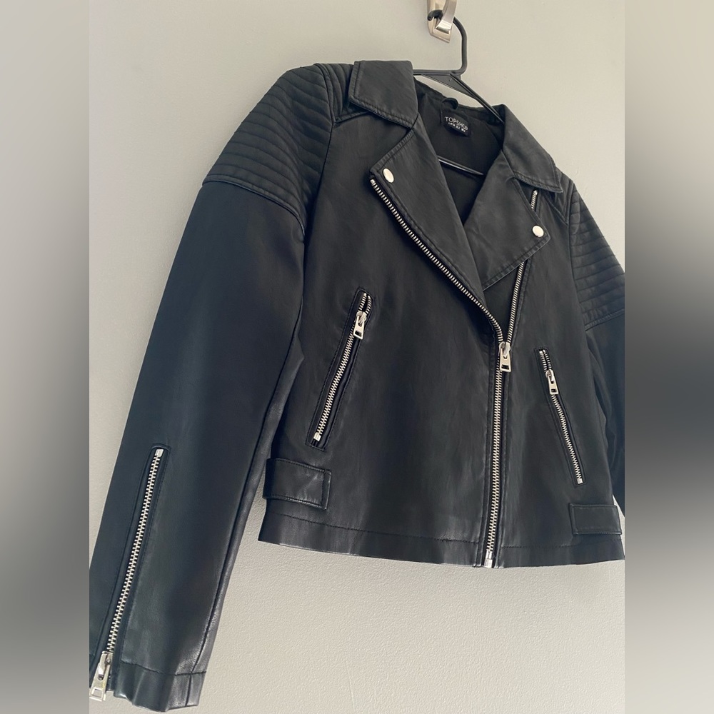 Topshop Leather Jacket - Picture 3 of 4